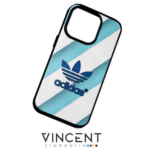Cover iphone adidas azzurro - cover, iphone,